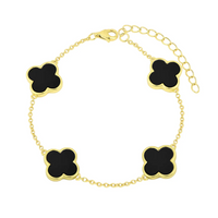 Onyx-Kleeblatt-Armband Siena