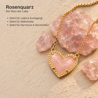 Rosenquarz Gold Herz Ida