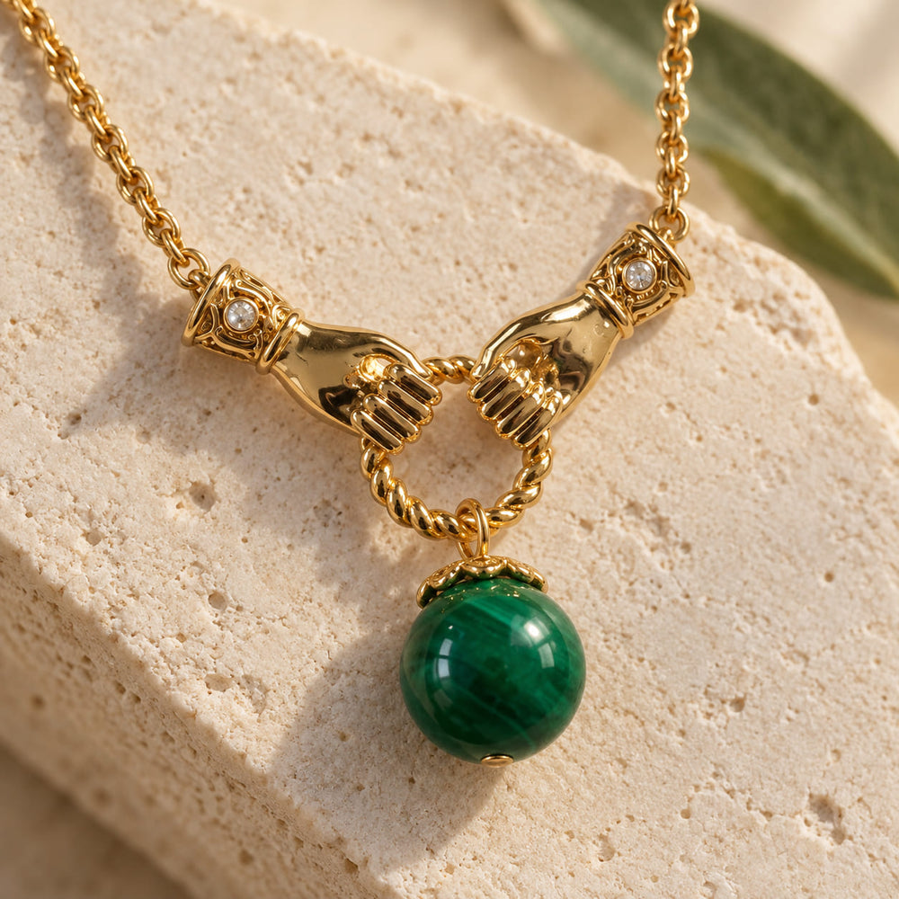 18K Gold Malachit Maya