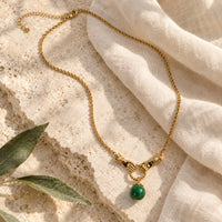 18K Gold Malachit Maya