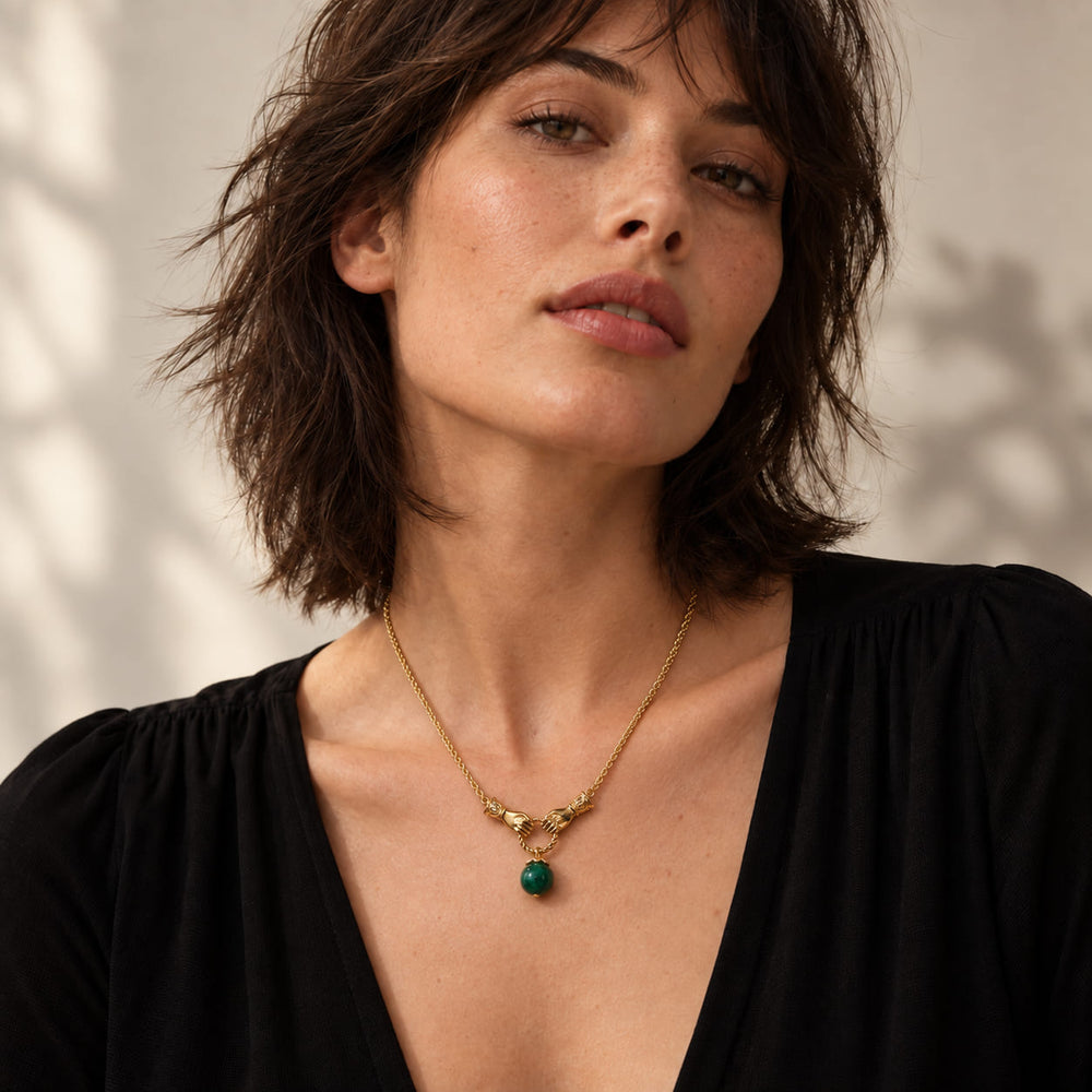 18K Gold Malachit Maya