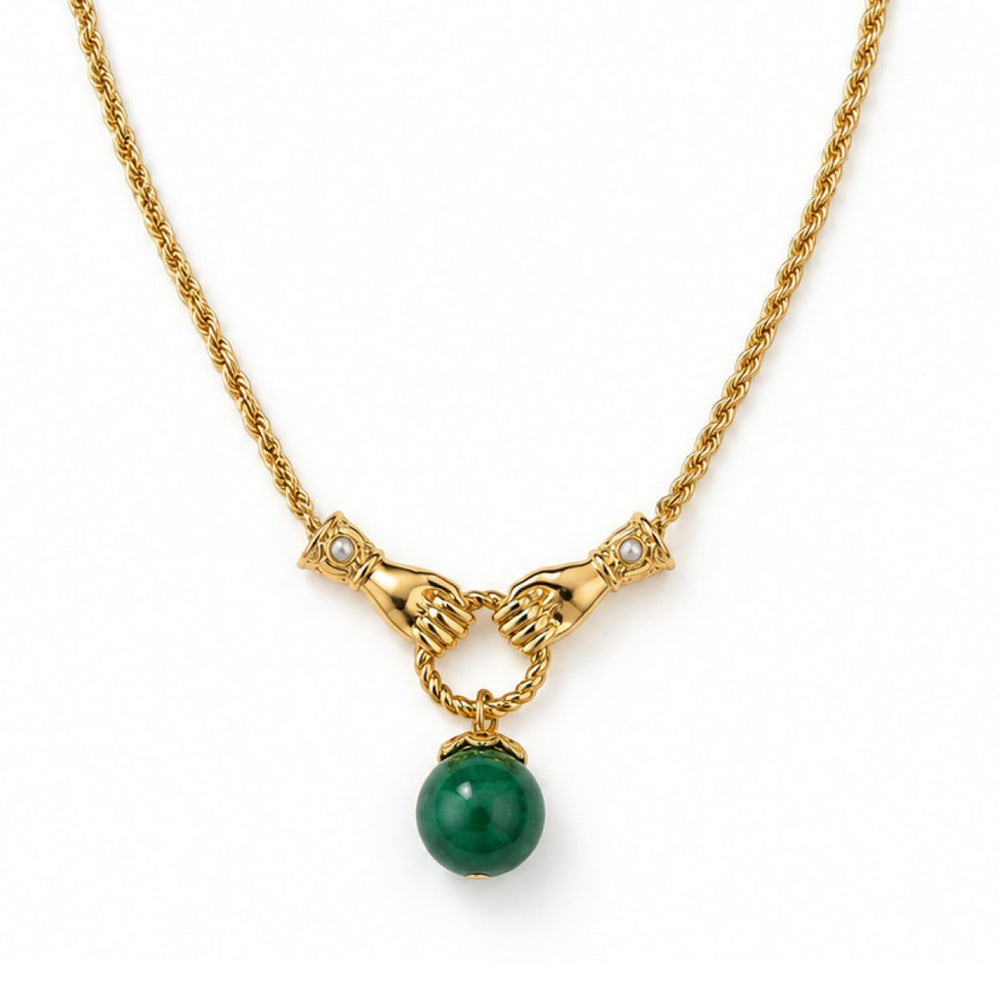 18K Gold Malachit Maya