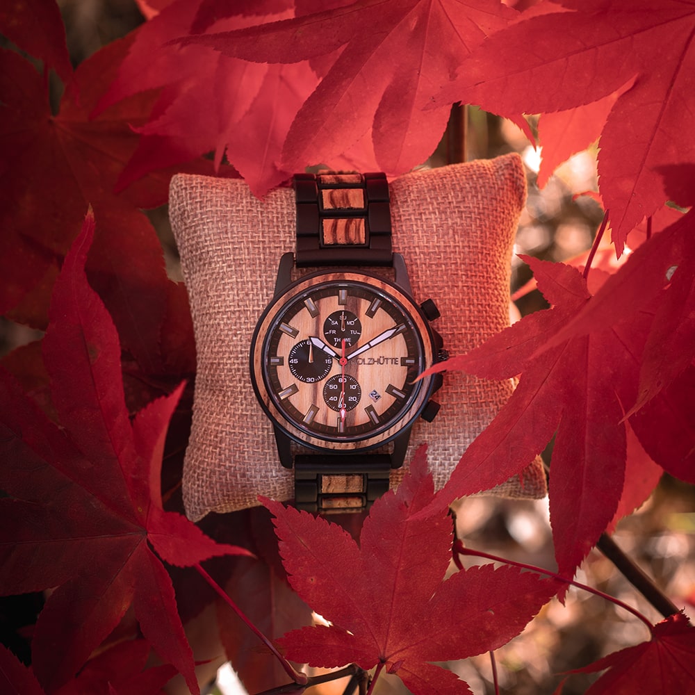 Holzarmbanduhr mit Chronograph - Chicago Edition