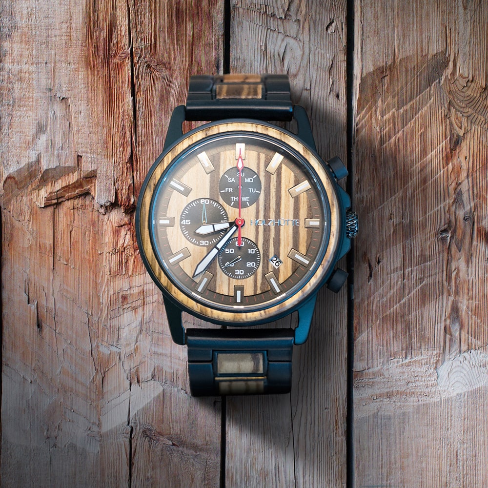 Holzhütte Chicago Uhr - Perfekte Kombination aus Holz und Eleganz