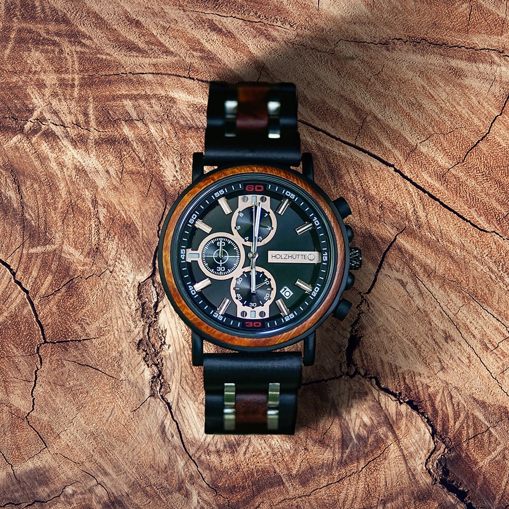 Sportlich-elegante Holzuhr Miami – Perfekt für Männer und Frauen