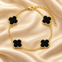 Onyx-Kleeblatt-Armband Siena