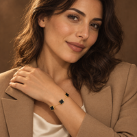 Onyx-Kleeblatt-Armband Siena