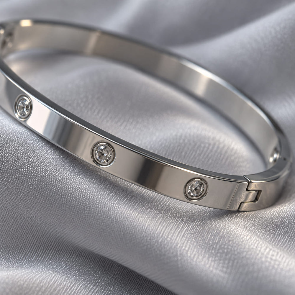 Silber Kristall Armreif Bella
