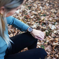 Schwarze Holzarmbanduhr Chronograph für Frauen