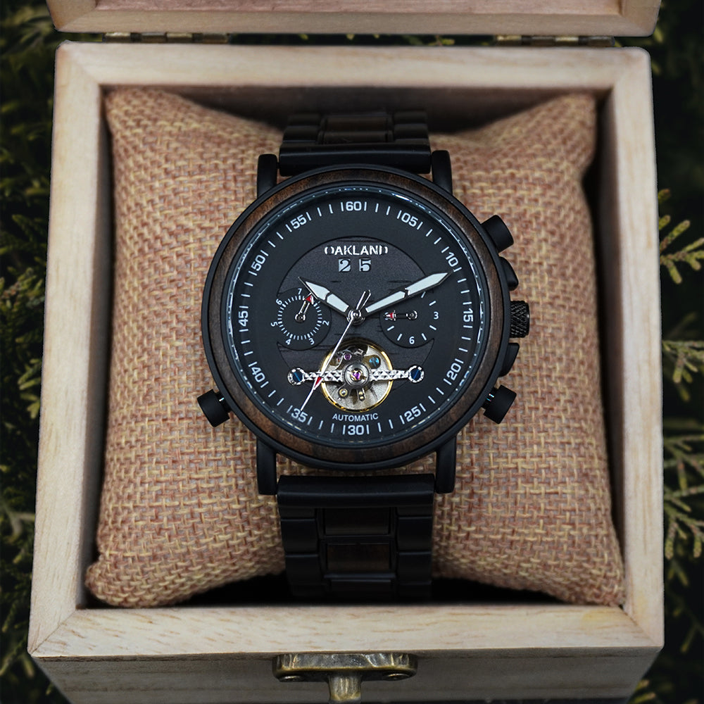 Chronograph Holzarmbanduhr für Herren
