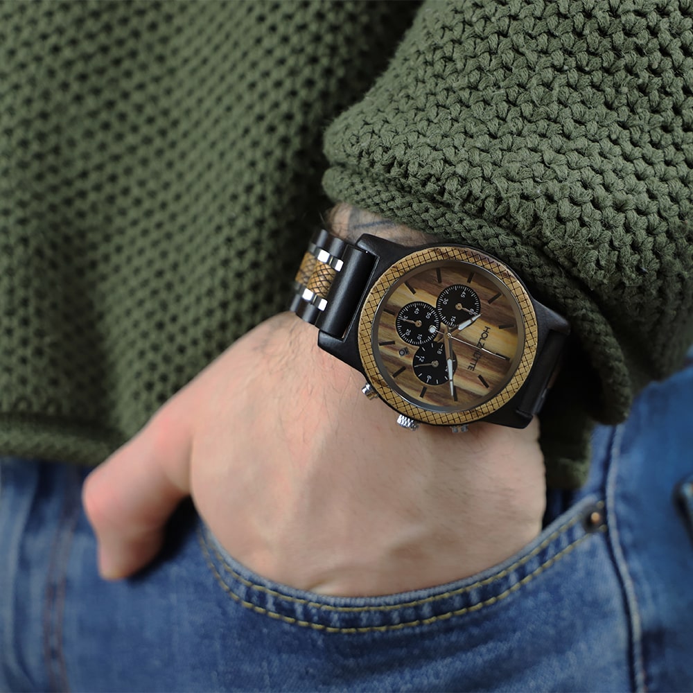 Handgefertigte Los Angeles-Armbanduhr – Holz trifft Präzision