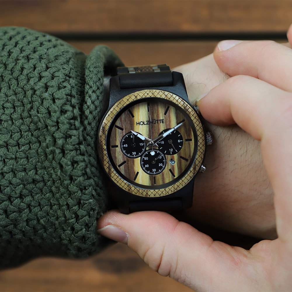 Holzhütte Los Angeles – Unisex-Chronograph aus Holz